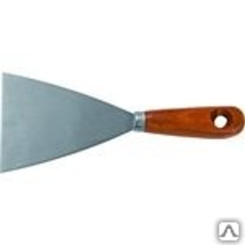 Шпатель малярный стальной  100мм  дерев.ручка Т4Р (Лакра) 1201100