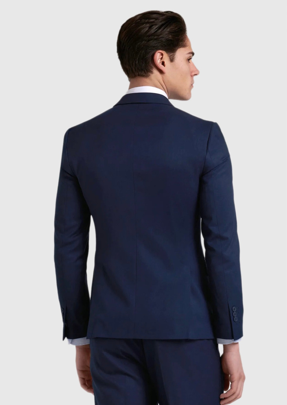 Мужской двубортный костюм (синий) А94