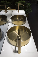 Раковина Gessi 316, накладная, без перелива, Ø400хh125 мм, цвет Brass Brushed PVD