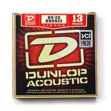 Струны для акустической гитары, бронза 80/20, Medium, 13-56, Dunlop DAB1356
