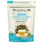 DelighTeas, Аюрведический чай, кориандр и фенхель, травяной чай для выведения токсинов, рассыпчатая смесь, без кофеина, 140 г (5 унций)