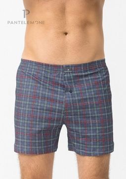 Трусы мужские семейные для больших мужчин Pantelemone PMBB-403, клетка деним