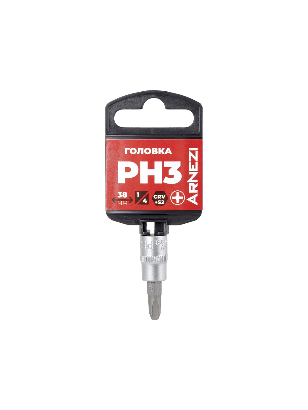 Головка 1/4" со вставкой PH3 L=38, ARNEZI R0004103