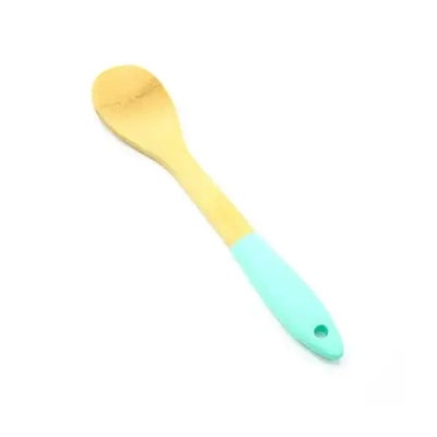 Ложка кулинарная бамбук/силикон.ручка 30см