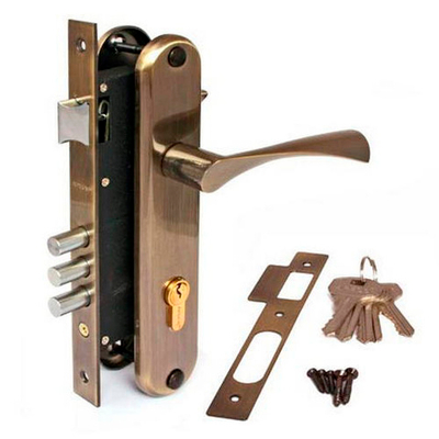 Замок Апекс врезной 2223/60-AB бронза