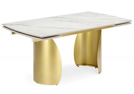 Керамический стол Woodville Готланд 160(220)x90 бежевый (fnz9206037), золото