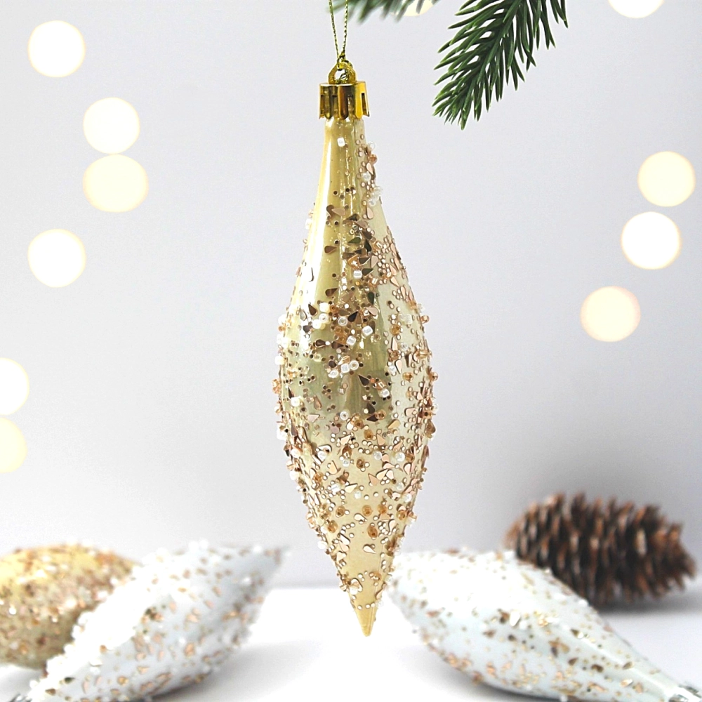 Набор украшений SHINE «Shining icicles» 14,5х4 см (4 шт.), light champagne/silver
