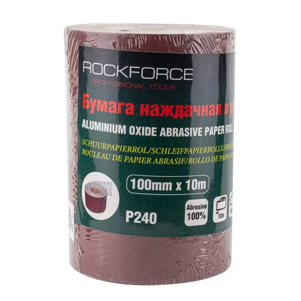 Бумага наждачная 100ммх10м в рулоне (P240) RockForce##Rock FORCE RF-SR4240A