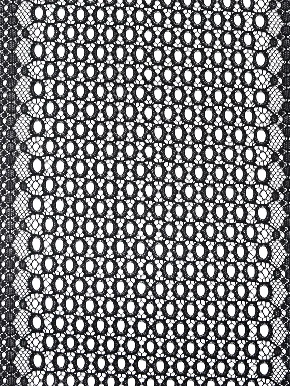 906 Кружево эластичное 19 см, перфорация, Италия, черный 170