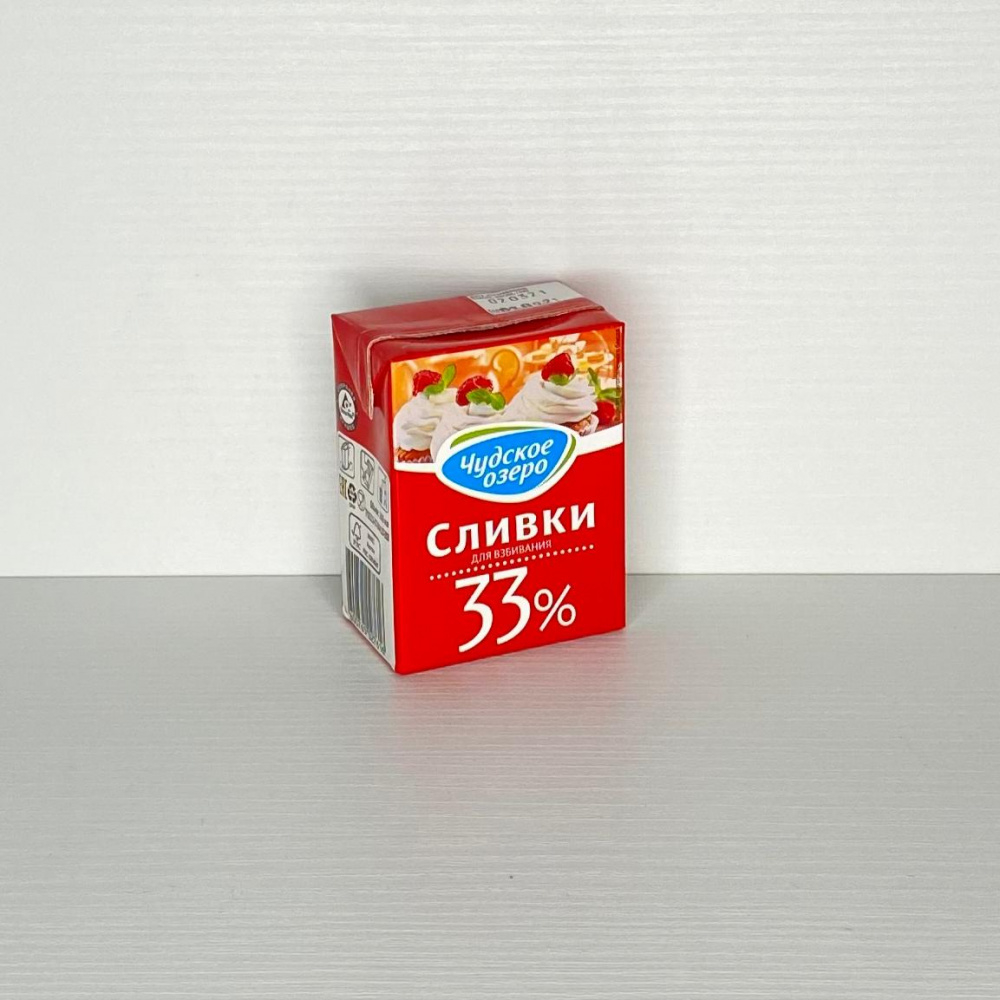 Сливки животные "Чудское Озеро" 33% (200мл/упак., 18шт/кор.)