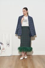 ЮБКА С ПЕРЬЯМИ ТЕМНО-СИНИЙ|ЗЕЛЕНЫЙ|ЗЕЛЕНЫЙ