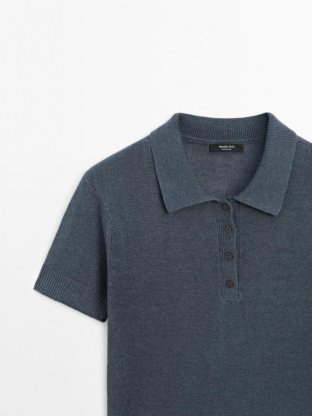 Massimo Dutti Свитер из смесового льна, свинцовый