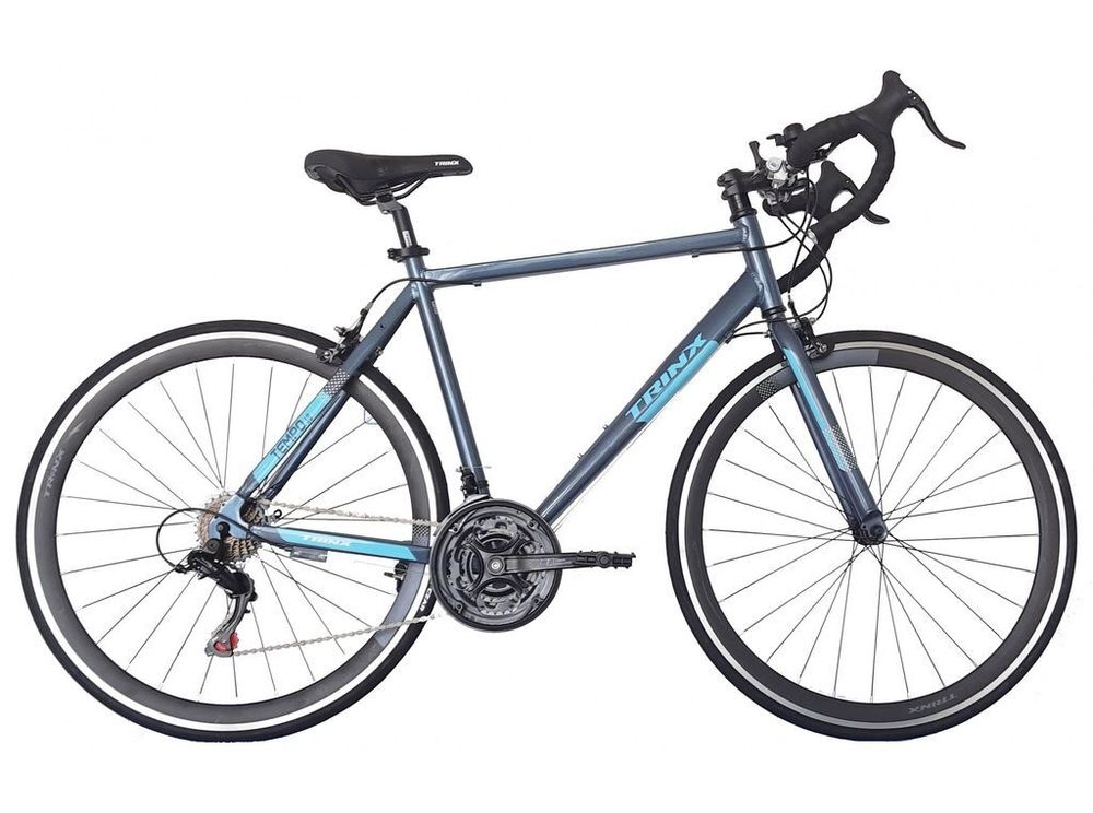 Велосипед TRINX TEMPO 1.0 (серый/синий/белый)