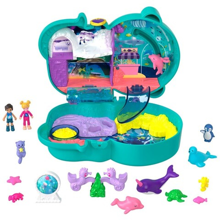 Polly Pocket - Океанариум выдр Компактный набор 2 куклы + аксессуары HCG16 / артикул   FRY35 HCG16  / GTIN 194735009350
