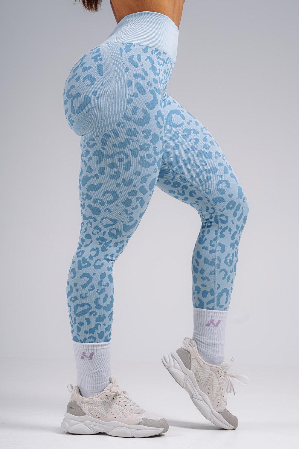 Леггинсы Push-Up Compression Leopard Leggings PRIMAL 849 Голубые