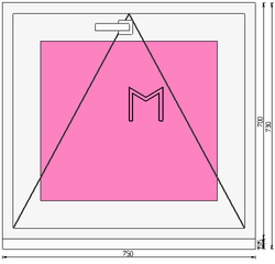 Пластиковое окно 700 х 750 фрамуга (форточка) ТермА Эко + Москитная сетка