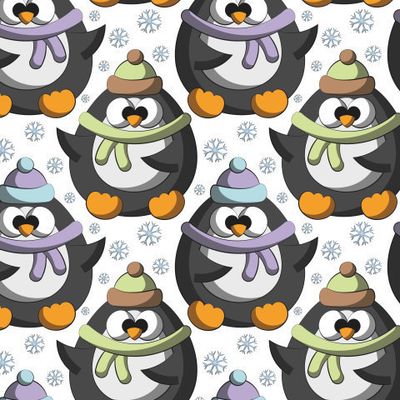 Пингвины и снежинки