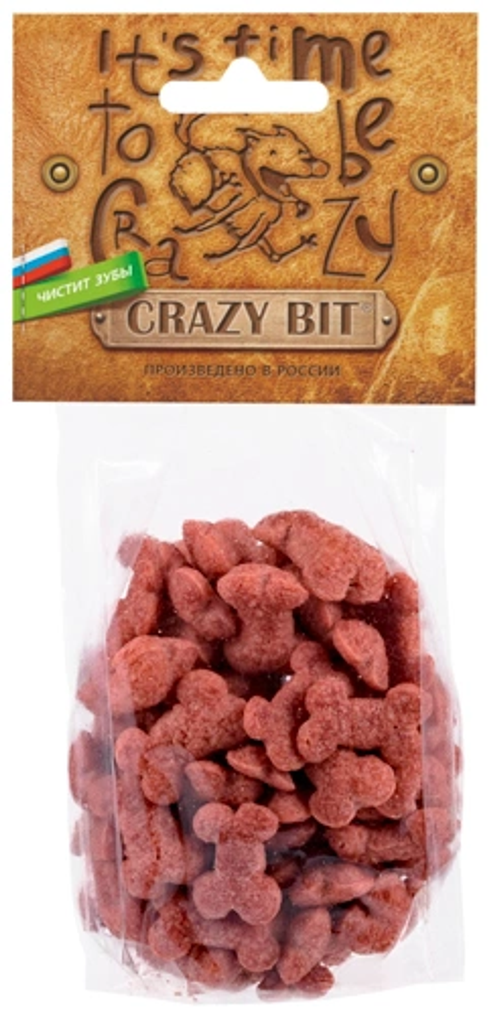 Лакомство для собак хрустящие косточки с телятиной, 65г Crazy Bit