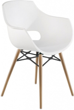 Кресло пластиковое Papatya Opal Wox Pro Beech, натуральный, белый
