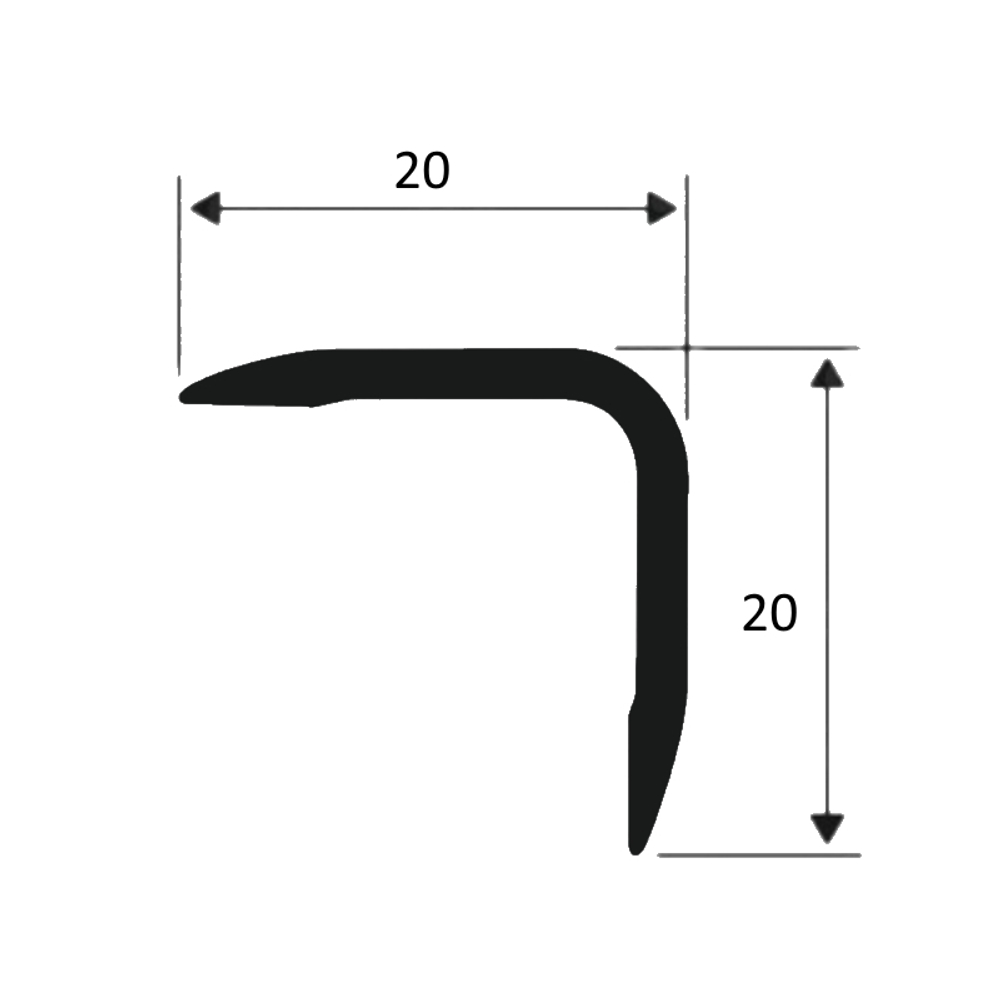 Угол 20*20мм "DO-1" 2,7м Белый полимер. алюм.