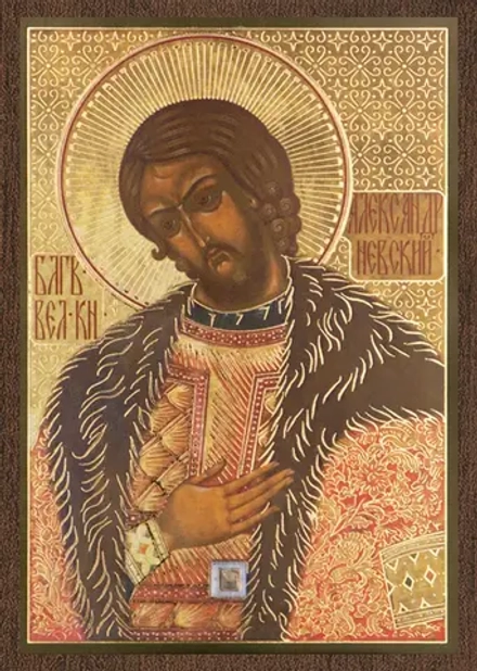 Икона "Александр Невский" (поясной), 6х9 на МДФ-6