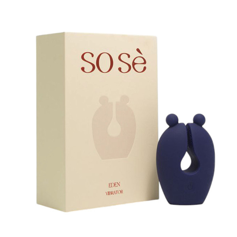 Синий компактный аккумуляторный клиторальный вибростимулятор 5,9см Sose Eden ED00101