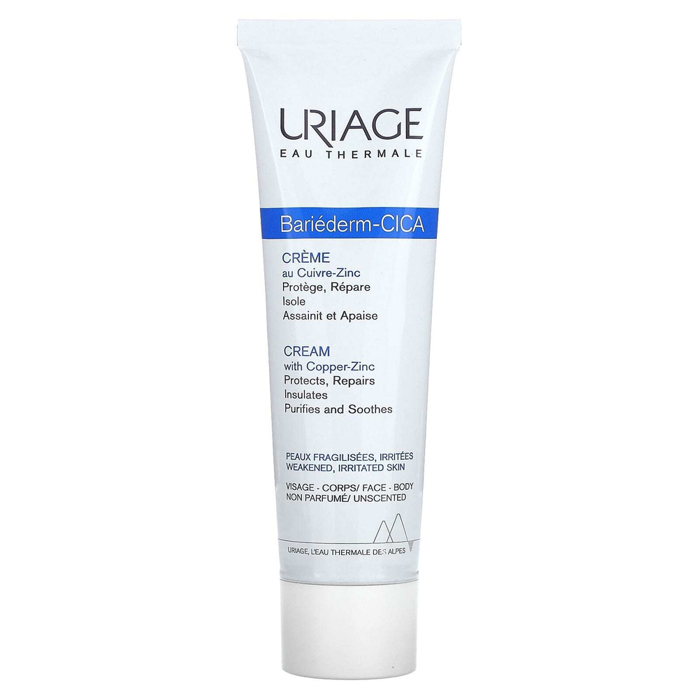 Uriage, Bariederm-Cica, крем с медью и цинком, без запаха, 100 мл (3,4 жидк. унции)