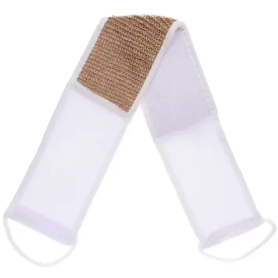 Мочалка для тела «ULTRAMARIN LOTOS», комбинированная с сизалем, цвет белый, 67*10см