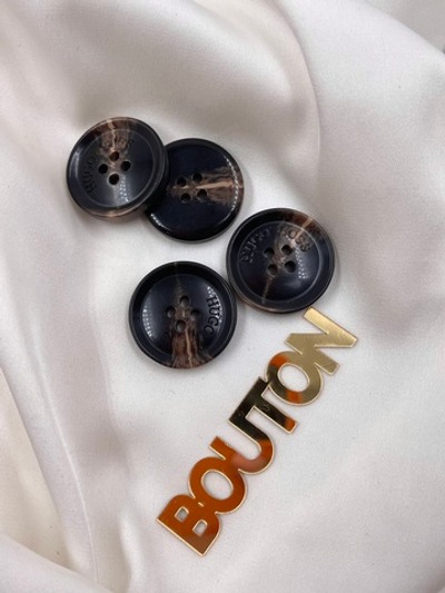 Пуговицы прокол ХугоБ. темно-коричневые с прожилками