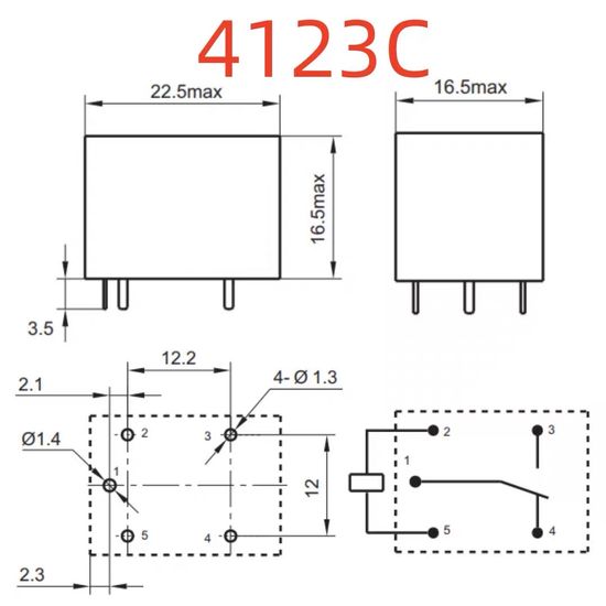 Реле электромагнитное P1CN010N (=P1CN010W1) 10VDC, FTR-P1CN010N