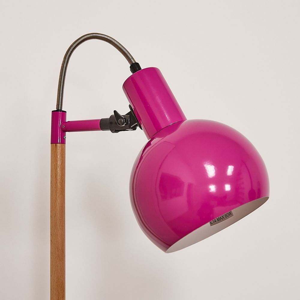 UML-T702 E14 PINK Торшер напольный под лампу Е14. 60W. с регулировкой наклона. Механический выключатель. Розовый. ТМ Uniel