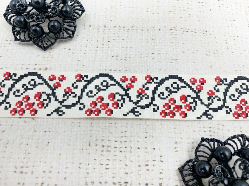 Лента отделочная жаккард, ш. 2,5 см