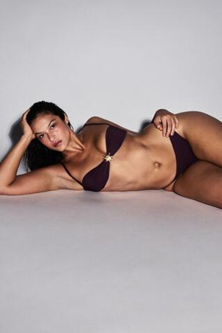 ZARA ОДНОТОННЫЕ ПЛАВКИ-БИКИНИ, КОРИЧНЕВЫЙ