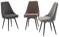 Стул БЕРТИ 360 град. поворот. B28 Темно-серый, велюр / черный каркас, М-City