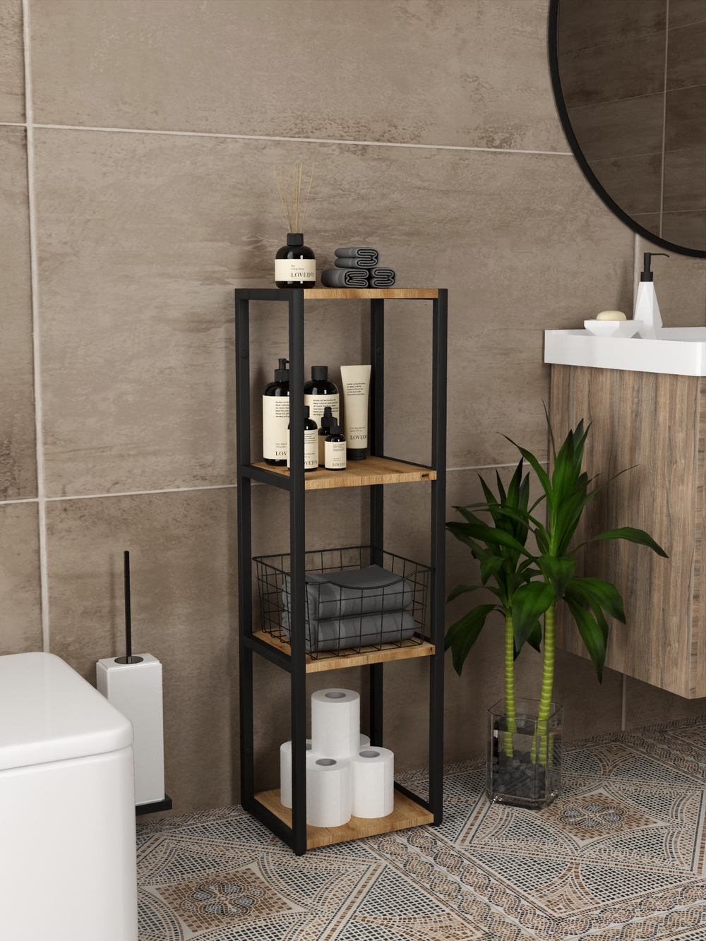 Полка напольная лофт STABILIS