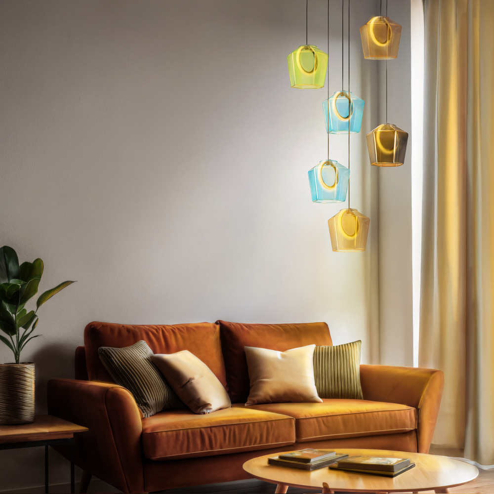 796169 Люстра CARAMELLO LED 6х6W 700LM КОФЕЙНЫЙ/МУЛЬТИКОЛОР 3000K