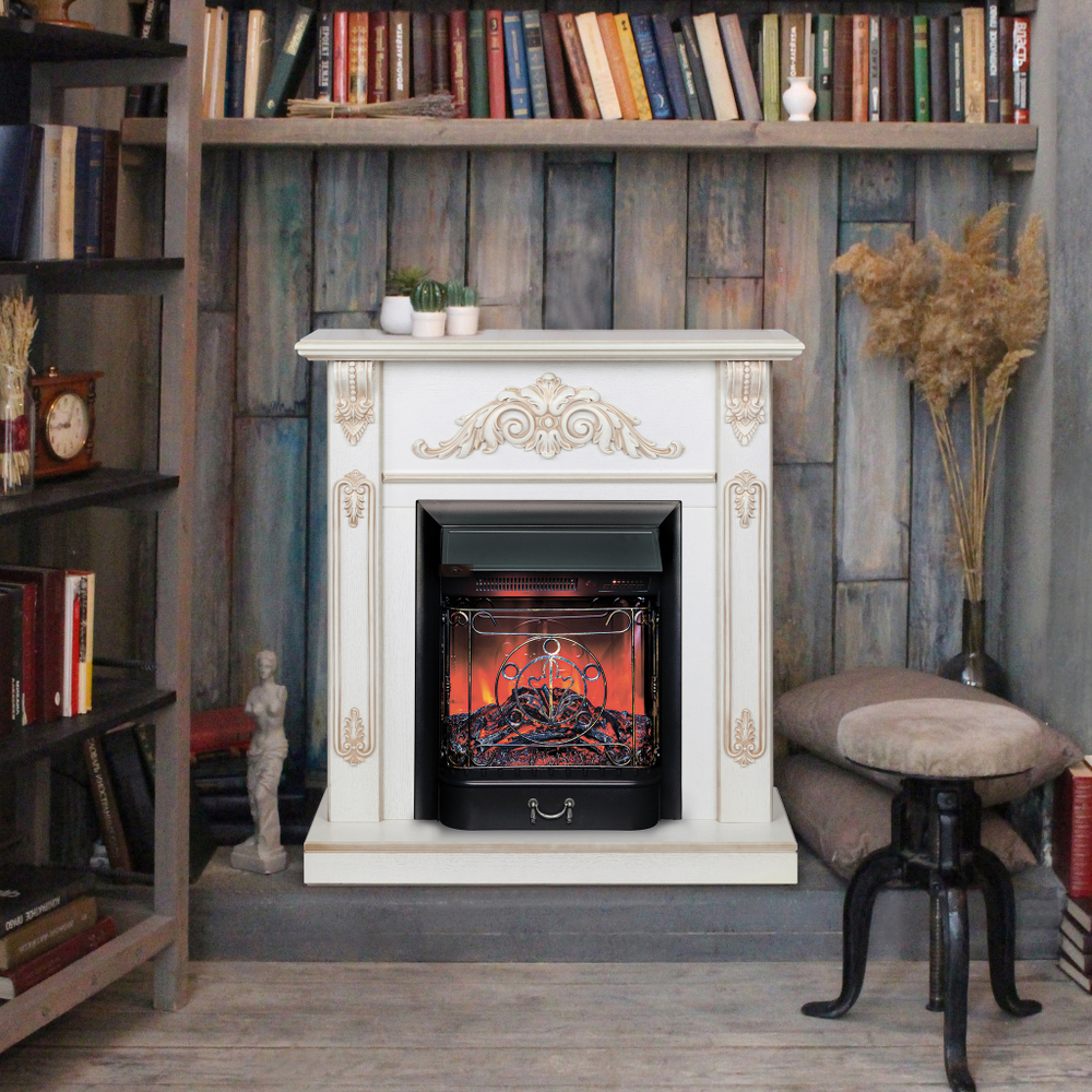 Каминокомплект Real Flame Anita WT с очагом Majestic Lux Black RC