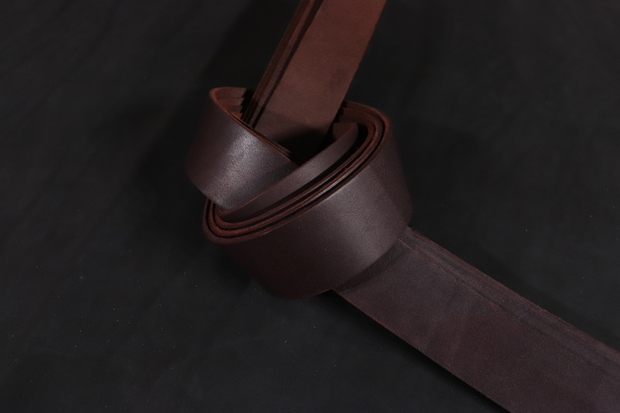 Ременная заготовка Кофейная с лицевой отделкой гладкая