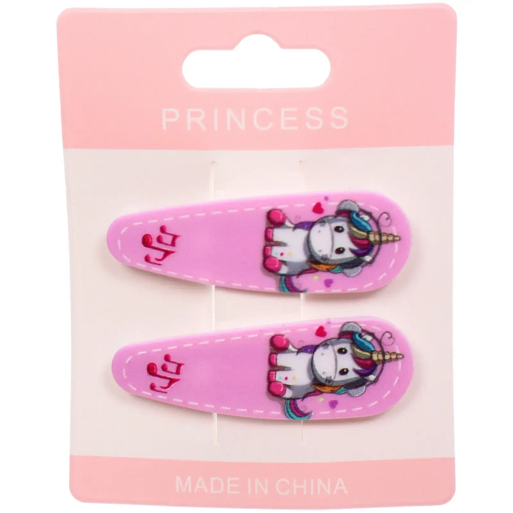 Зажимы для волос детские 2шт «ЗЕФИР», единорожек Лучик, 5.5*1.8см