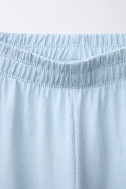 ZARA ПЛОТНЫЕ БРЮКИ WIDE LEG, НЕБЕСНО-ГОЛУБОЙ