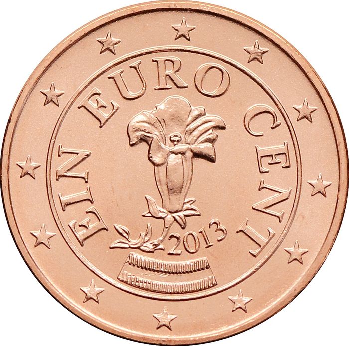 1 евроцент 2013 Австрия (1 euro cent)