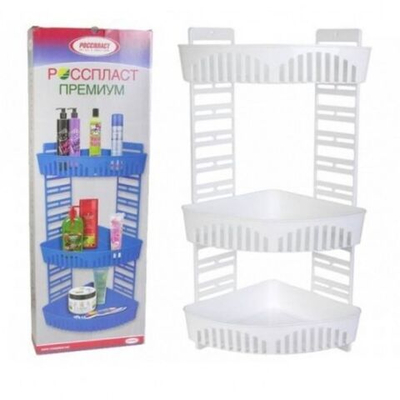 Полка для ванной пластик, угловая, бел, Росспласт Премиум, РП-822