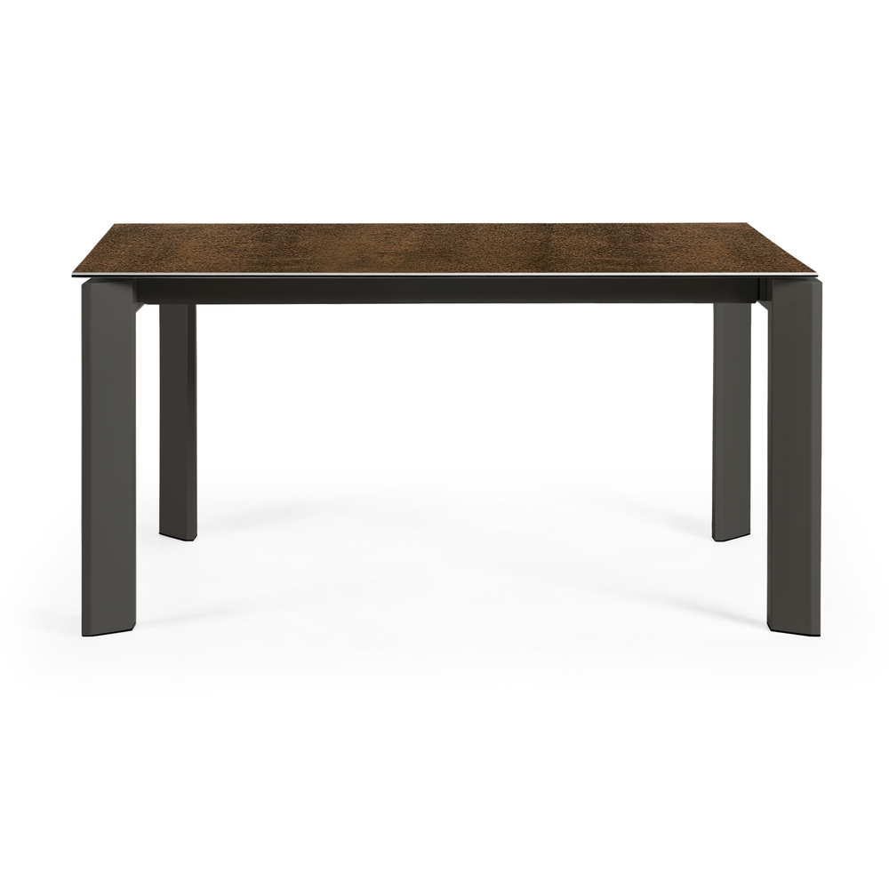 Стол Atta 160 (220) x90 антрацит, коричневый, керамика