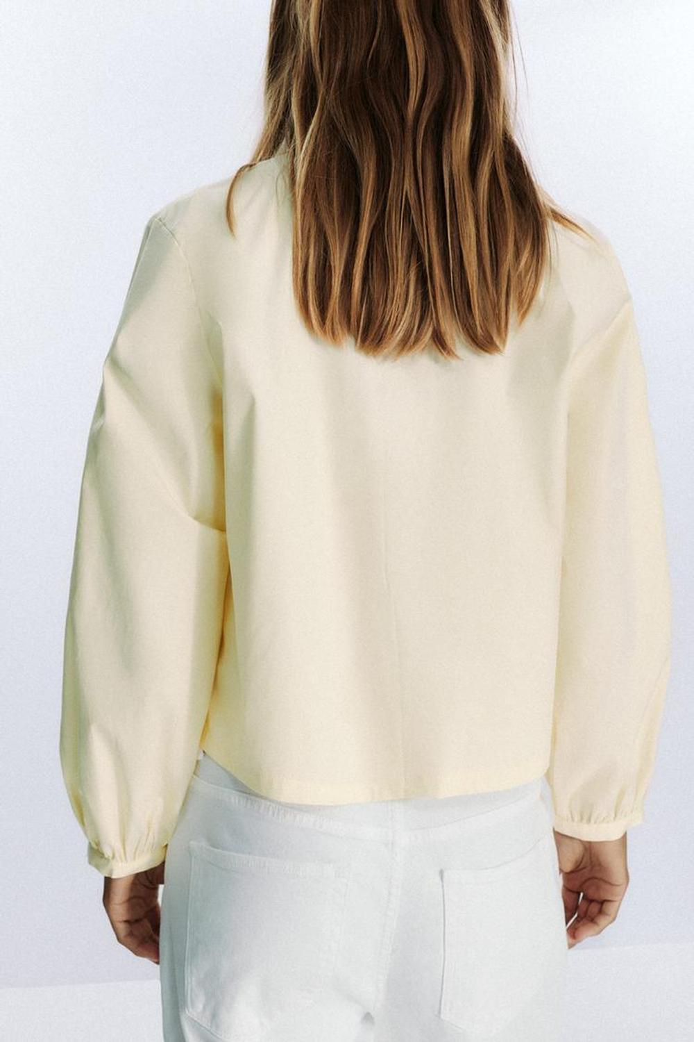 ZARA РУБАШКА ИЗ ПОПЛИНА В ПОЛОСКУ С ЗАВЯЗКАМИ, ЖЕЛТЫЙ