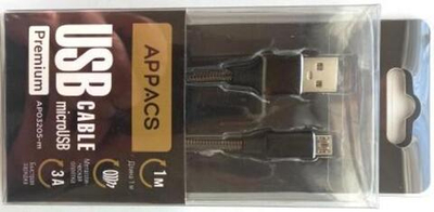 Кабель APPACS (рус.) AP03205m, microUSb, 3A, 1 метр