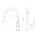 Смеситель для кухни 35к Milardo M01SBJ0M05 "Meal" высокий пов излив ХРОМ
