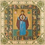 Икона БМ "Нерушимая Стена", рама 28х28, в коробке