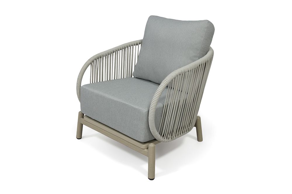 "Прато" лаунж-зона из искусственного ротанга на 5 персон, цвет светло-серый