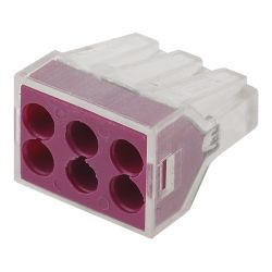 Клемма ЭРА NO-222-28 серия 106 6 отверстий 1.0-2.5мм2 упаковка 4 шт