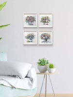 Картины на стену интерьерные на холсте 4 шт, 23*23 см
